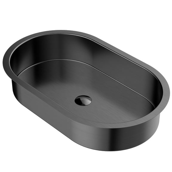 Karran Usa Ccu200 Cinox 27-1/2" Oval Stainless Steel Undermount Bathroom Sink - Gunmetal