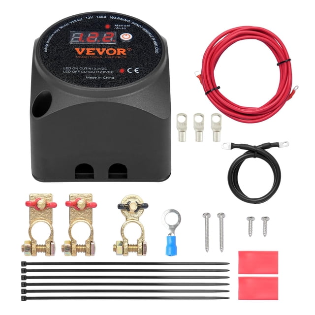 Kit aislador de doble batería VEVOR 12V 140Amp con pantalla LCD