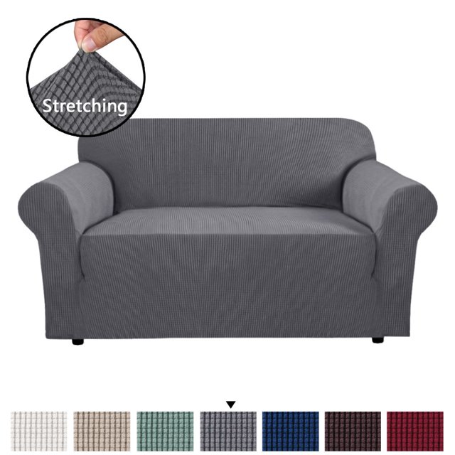 H.VERSAILTEX Housse Stretch en Jacquard Spandex 1 Pièce, Gris Anthracite