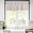 thumbnail image 5 of Vintage Stripes Valances for Windows Pink Light Blue Lines Retro Striped Rod Pocket Curtain Valance Window Treatment Short Curtains for Kitchen Living Room, 60"x14", 5 of 5