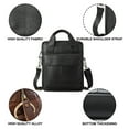 thumbnail image 3 of Bolso bandolera de piel auténtica para hombre, bandolera ajustable, para viajes, trabajo, negocios, 3 of 8