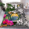 thumbnail image 1 of Nauru Juego de Cama Personalizado Blanco - Turle Plumeria Banana Leaf Crest, 1 of 6