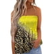 thumbnail image 1 of Playeras,Blusas y Tops,Ropa para Mujer Mujeres Racerback Camisetas sin mangas Camiseta de tirantes sin mangas con estampado floral para mujer, cintura elástica plisada, sin espalda (Yellow, M), 1 of 4