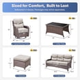 thumbnail image 2 of Giantfurnni Luxury Wicker Patio Furniture with 6-inch Extra Thick Cushions, 6 PCS High Back Outdoor Conversation Set for Yard, Deck, Poolside, Brown Wicker/Beige Cushions, 2 of 14