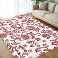 thumbnail image 4 of 6x9 Area Rugs, Red Boho Flower Non-Skid Rubber Backing Large Rectangle Rugs - Living Room Bedroom Home Office, Vintage Paisley Farmhouse Pattern Indoor Floor Mat Carpets Washable Rug, 4 of 9