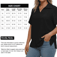thumbnail image 2 of Oryer Womens Plus Size Tops V Neck Trendy Tunic Polo Casual Shirts Short Sleeve Womens Blouses Summer, 2 of 7