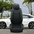 thumbnail image 5 of Aotiyer Universal Black, PU Leather, Full Surround, Front Rear Seat Covers, 2 Pieces, 5 of 5