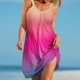 thumbnail image 2 of Womens Printed Camisole Pleated Vacation Style Dress, 2 of 5