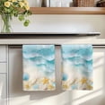 thumbnail image 7 of Blue Summer Beach Kitchen Towels Set of 3, Coastal Starfish Shell Nautical Ocean Absorbent Dish Towels for Kitchen, Microfiber Hand Towel, Quick Drying Tea Towel for Cleaning Decorative Dishcloths, 7 of 7