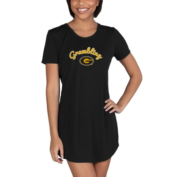 Women's Concepts Sport Black Grambling Tigers Marathon Knit Nightshirt