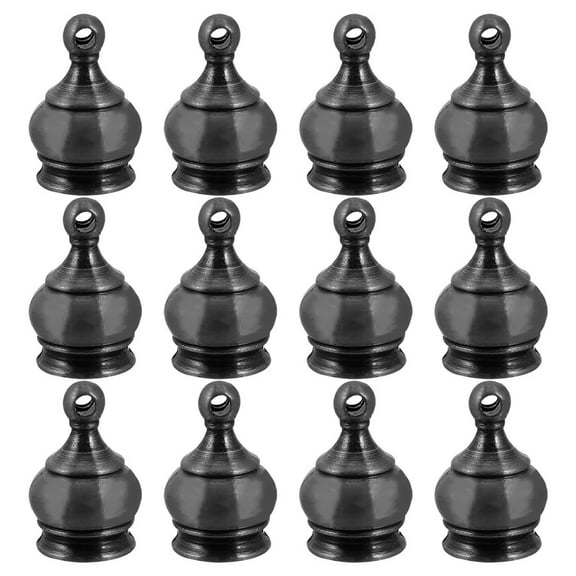 12 Pcs Decorative Model Perforated Decorative Nut 2.20X1.00X1.00CM Black