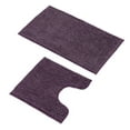 thumbnail image 2 of 2 Piece Set Plum Soft Cozy Plush Chenille Bath Mat Bathroom Rug, 2 of 4