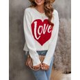 thumbnail image 2 of Suéter holgado con cuello redondo y letras de amor para otoño e invierno, suéter de manga larga estilo europeo y americano para mujer, 2 of 5
