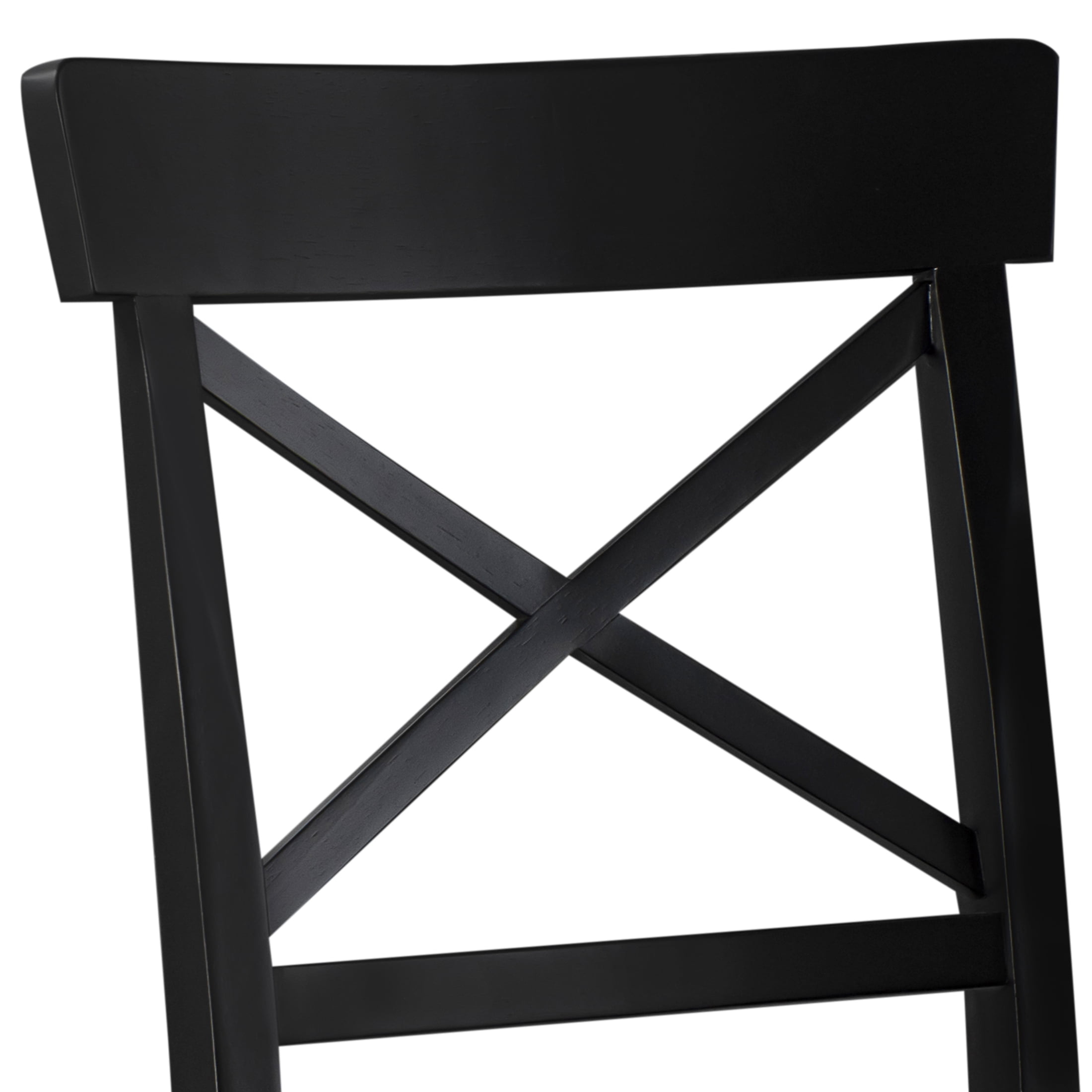 Mainstays Farmhouse Dining Chair Set of 2, Black Finish for Indoor