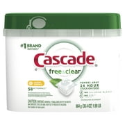 Cascade Free & Clear ActionPacs Dishwasher Detergent, Lemon, 58 ct