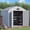 Horizontal, variant on Dnyker 8 x 10 FT Resin Outdoor Storage Shed with Floor, Outdoor Storage Tool Shed with Windows and Lockable Door, Resin Garden Shed for Lawnmower, Bike, Pool Supply