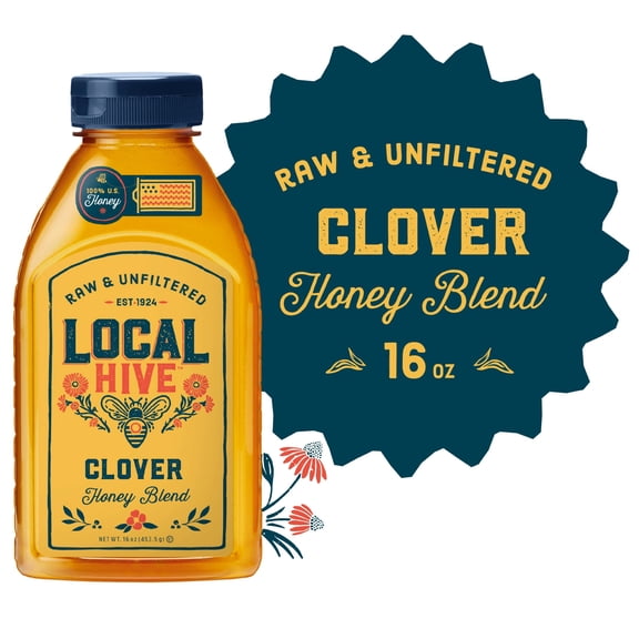 Local Hive Clover Raw & Unfiltered Clover Honey Blend 16oz Bottle