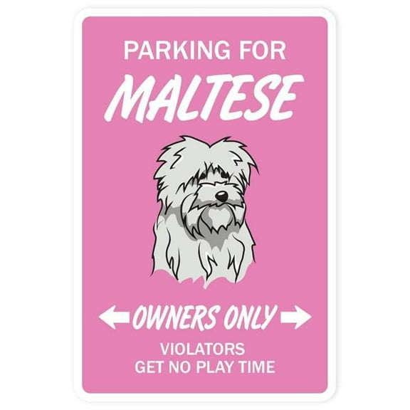 SignMission 8 x 12 in. Decal - Maltese - Dog Pet Parking Decals Toy Vet Lover Breeder Groomer