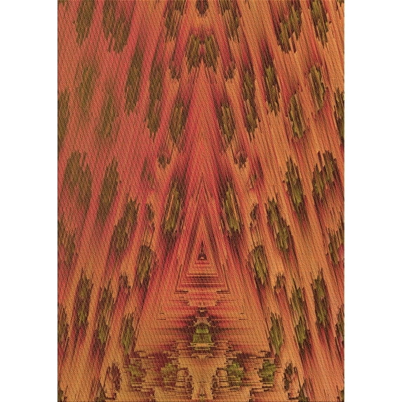 Ahgly Company Machine Washable Indoor Rectangle Transitional Orange Red Orange Area Rugs, 2' x 4'
