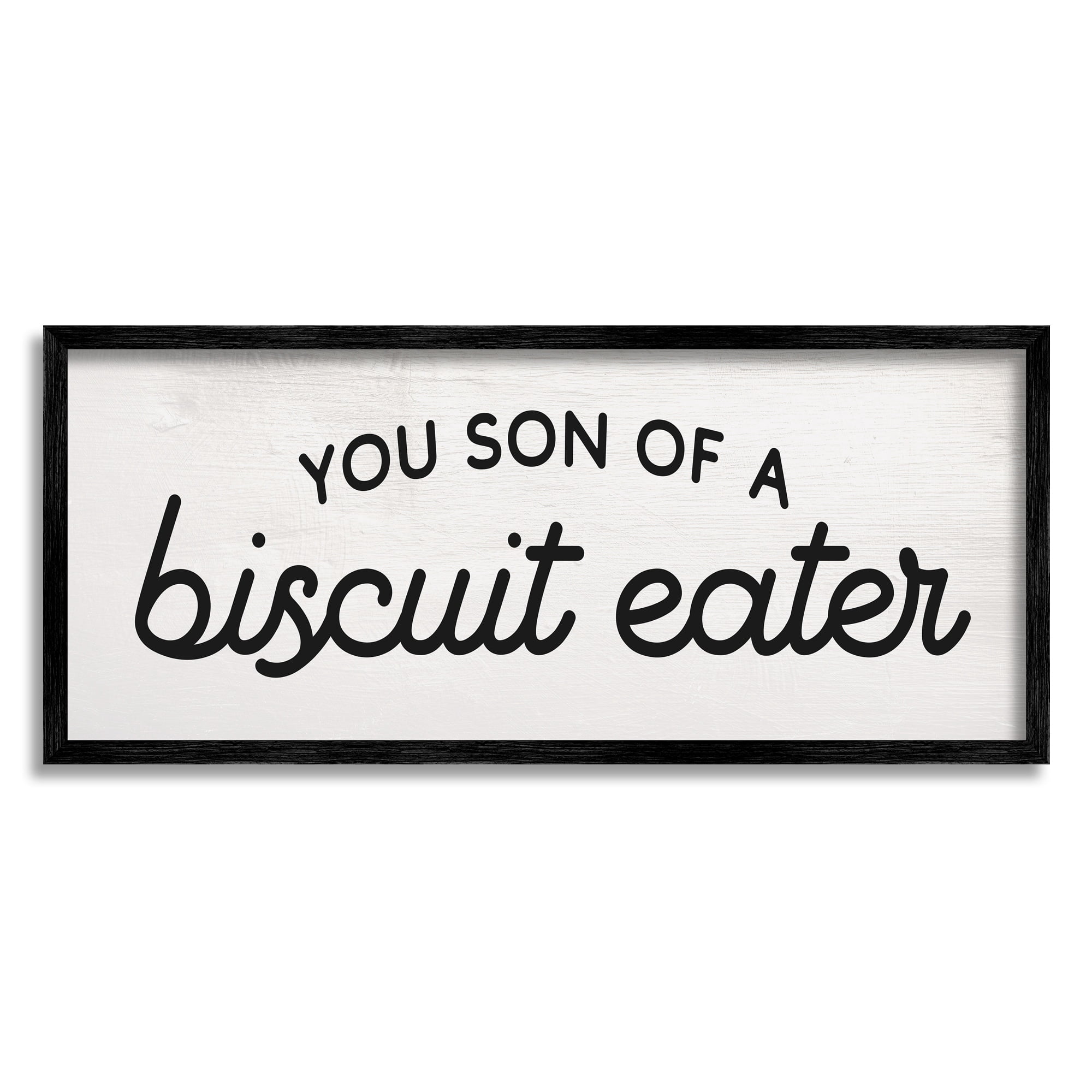 Stupell Industries You Son of a Biscuit Eater Funny Slang Typography Painting Gray Framed Art Print Wall Art, 10 x 24