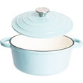 thumbnail image 6 of Lexi Home 2.8-Qt Enameled Cast Iron Dutch Oven with Lid & Loop Handle, Light Blue, 6 of 7