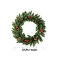 thumbnail image 2 of KUNPENG Christmas Wreath for School 19.69" Artificial Xmas Wreath for Front Door Outdoor Indoor Holiday Party Decor, 2 of 7