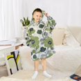 thumbnail image 6 of FORMRS Wearable Blanket Hoodie with Sleeves for Kids Cozy Flannel Sweatshirt, Retro Flower Print, 6 of 7