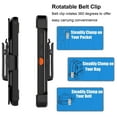 thumbnail image 3 of Ebizware for Samsung Galaxy S23 FE 5G Phone Case, Case with [Built-in Screen Protector] Holster Belt Clip Military Grade Heavy Duty Shockproof Kickstand Cover for Galaxy S23 FE 5G - Black/Orange, 3 of 9
