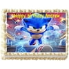 Edible Sonic Themed Birthday Party Cake Topper Image Decoration Frosting 1/4 Sheet