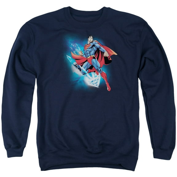 Superman Crystall T-Shirtize Adult Crewneck Sweatshirt Navy