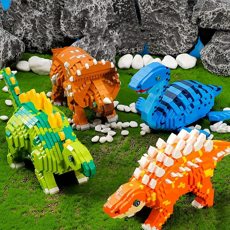 NICKSUN Micro Building Blocks Dinosaur Set DIY Mini 3D Building Toy Bricks 1004 Pieces Plesiosaurus Walmart