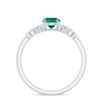 thumbnail image 3 of Rosec Jewels Lab Grown Emerald Ring with Diamond - Dainty Promise Ring - AAAA Grade, 925 Sterling Silver, US 13.00, 3 of 9