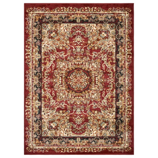 homeroots Décoration Intérieure 395736 Tapis Médaillon Royal Rouge 8 Pieds x 10 Pieds