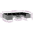 thumbnail image 4 of vidaXL 10 Piece Garden Lounge Set with Cushions Poly Rattan Black, 4 of 5
