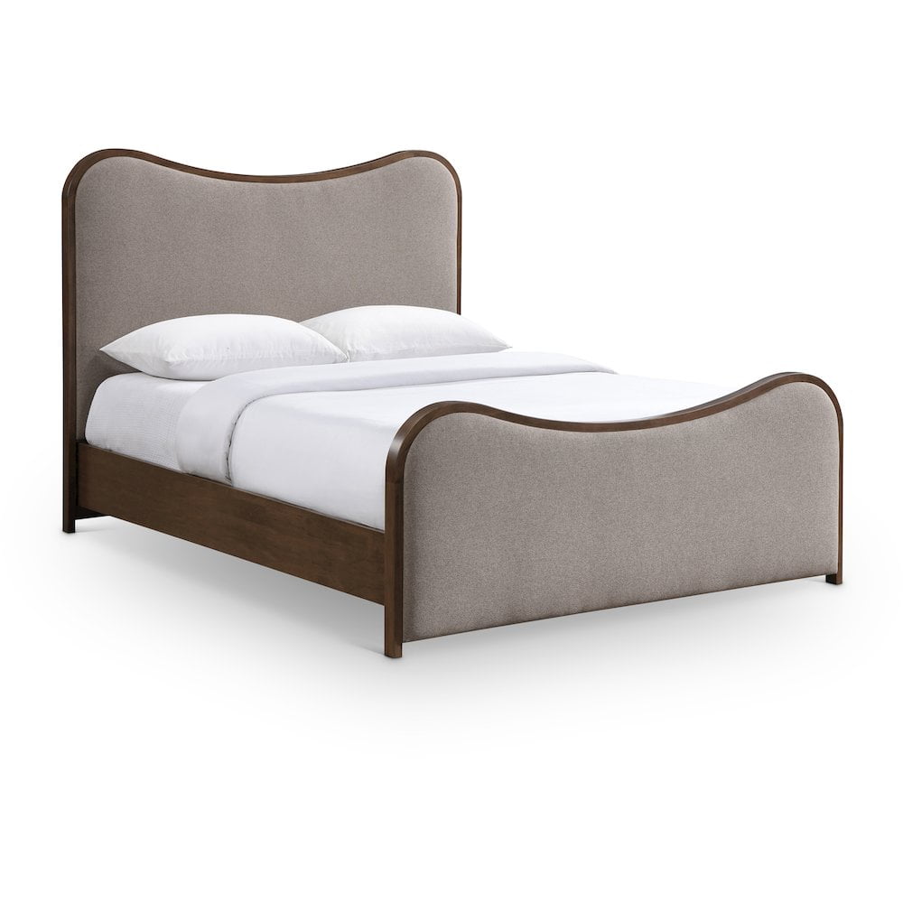 Queen Bed, Beige Fabric & Antique Taupe - Walmart.com