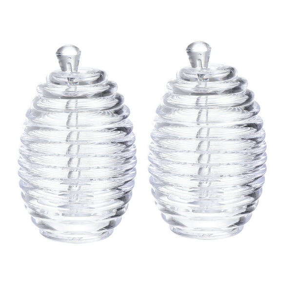 Acrylic Honey Jar with Lid - Kitchen Storage Container (2pcs)