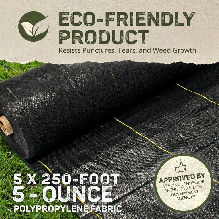 DeWitt P5 Pro 5 Commercial Weed Barrier Fabric, 5 x 250 ft, 5-Oz
