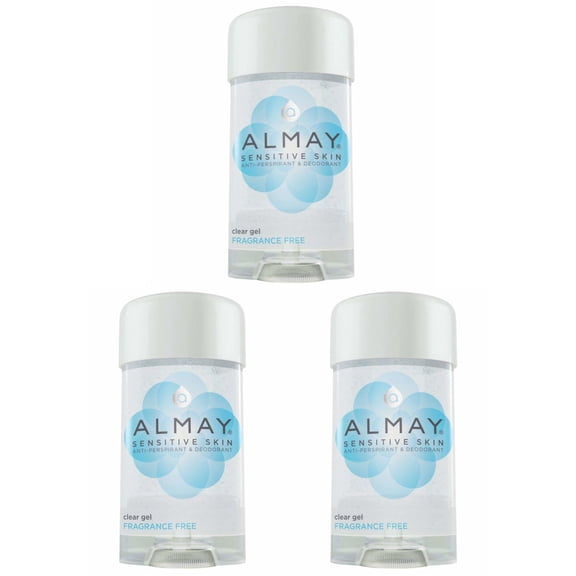 Almay Sensitive Skin Clear Gel Antiperspirant & Deodorant Fragrance Free 2.25 oz (pack of 3)