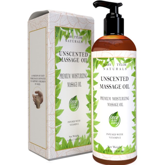 Unscented Massage Oil (8 Fluid Oz) Perfect for Men, Women, Couples