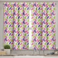 thumbnail image 2 of Ambesonne Natural Valance & Curtain, Botanic Leaf Pattern, 55"x30", Pink Purple Lime Green, 2 of 6
