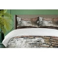 thumbnail image 4 of Ambesonne Rustic Duvet Cover Set, Worn Looking Wall Photo, 2-Calking, Cinnamon Black White, 4 of 6