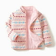 thumbnail image 2 of Girls Fleece Jackets Cute Print Long Sleeve Zip Up Outerwear 4-5 Years Girls Winter Clothes, 2 of 9