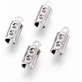 thumbnail image 2 of 100Pcs Fold Over Cord Ends 304 Stainless Steel Column Folding Crimp Ends Leather Rope Ending Caps Jewelry Connector for Jewelry Making, 2 of 4