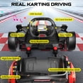 thumbnail image 6 of VIBESPARK 24V Electric Go Kart, Drift Go Kart for Kids with Adjustable Seat, Two Drive Modes, Ultra-Long Battery Life, Bluetooth, LED lights, Ride on Car for Kids 6-12, Red, 6 of 10