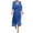 Blue, variant on Sentmoon Summer Mini Dress Short Sleeve Breathable Plus Size Summer Dresses Solid Color Loose Irregular V Neck Tshirt Dress Women Trendy for Beach Vacation L