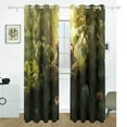 thumbnail image 2 of Monkey Leaves Flowers Black Out Curtains 72 Inch Length Curtains for Sliding Glass Doors Bedroom Living Room 2 Pack, 2 of 6