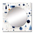 thumbnail image 2 of Designart "Matrix Design In Blue And White I" 0 Square Mirror For Wall Decor - Large Blue Square Mirror Printed Wall Decor - Modern Square Living Room Mirror, 2 of 5