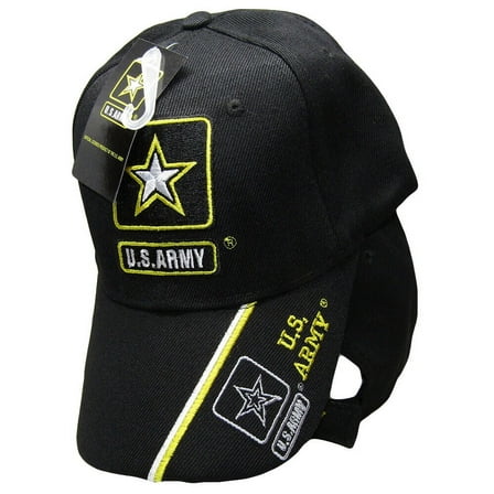 US ARMY STRONG LICENSED SEAL MILITARY LOGO STAR BLACK HAT CAP