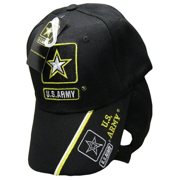 US ARMY STRONG LICENSED SEAL MILITARY LOGO STAR BLACK HAT CAP