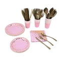 thumbnail image 1 of Pink Birthday Plates, Food Grade Elegant Style Pink Party Supplies For Tea For Wedding For Party ANGGREK Otros, 1 of 8